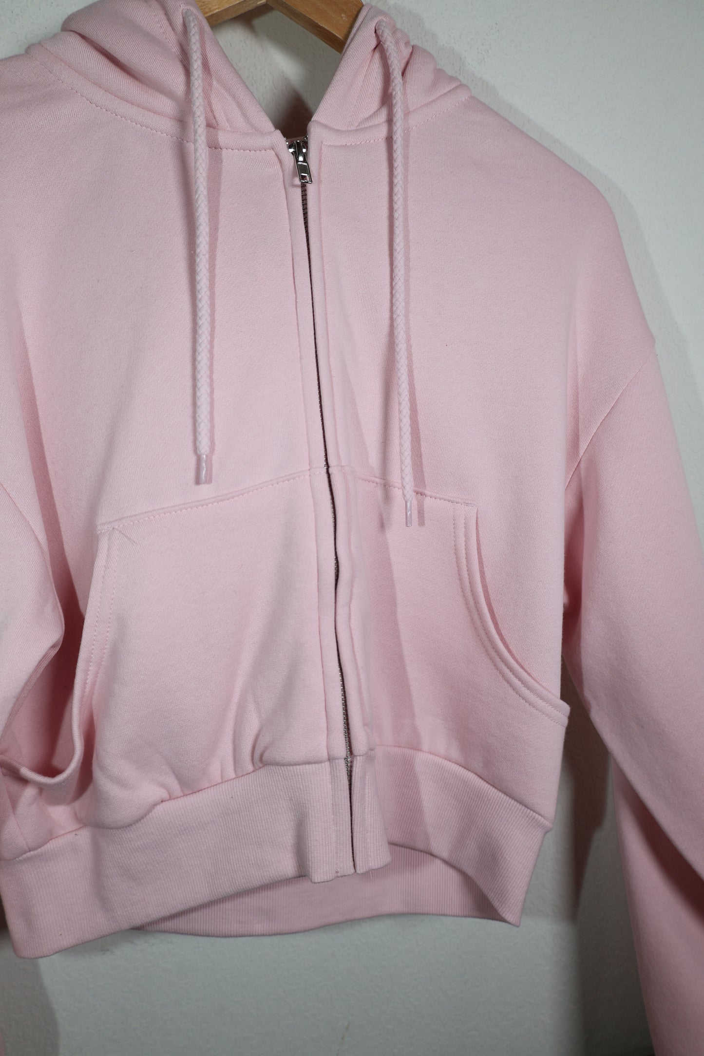 Reflex basic fleece crop full zip up hoodie