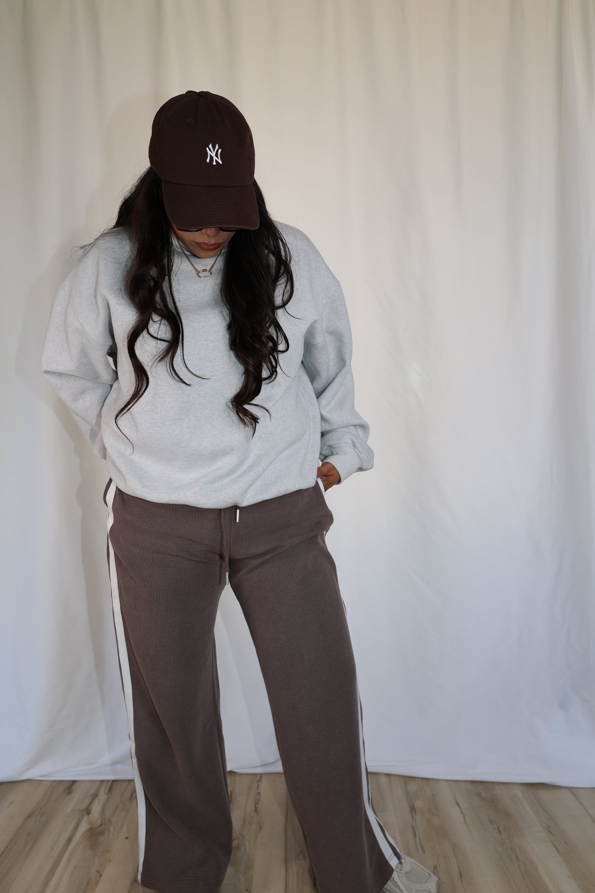 Almost Payday mid rise thermal stripe pants