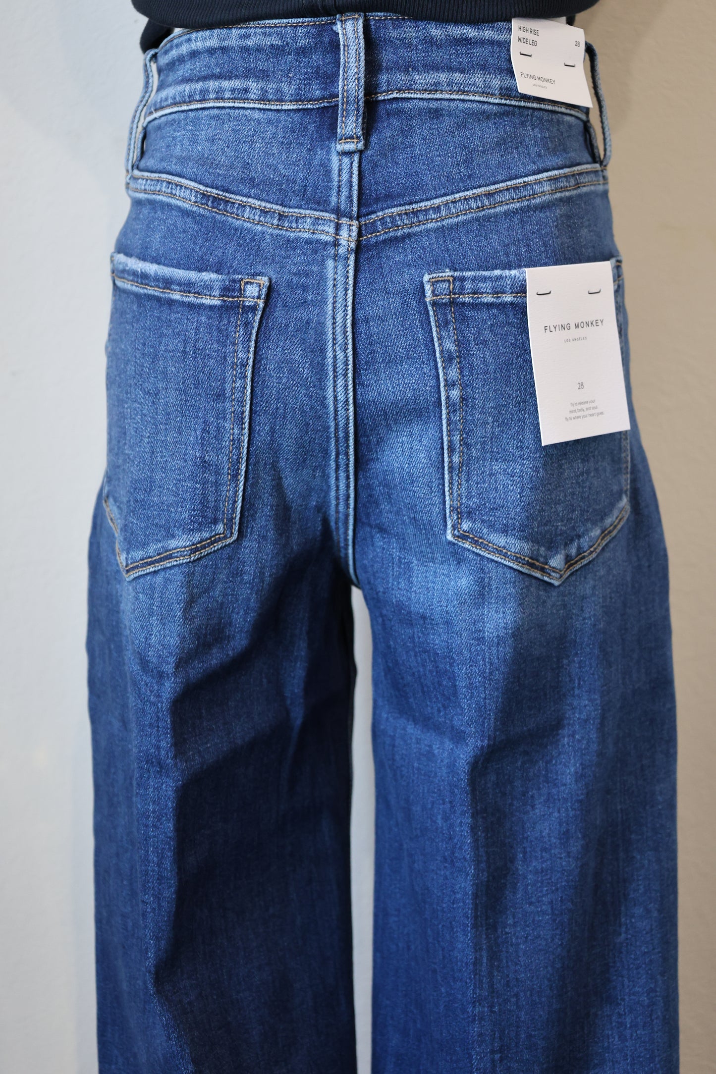 Flying Monkey - High Rise Wide Leg Jeans