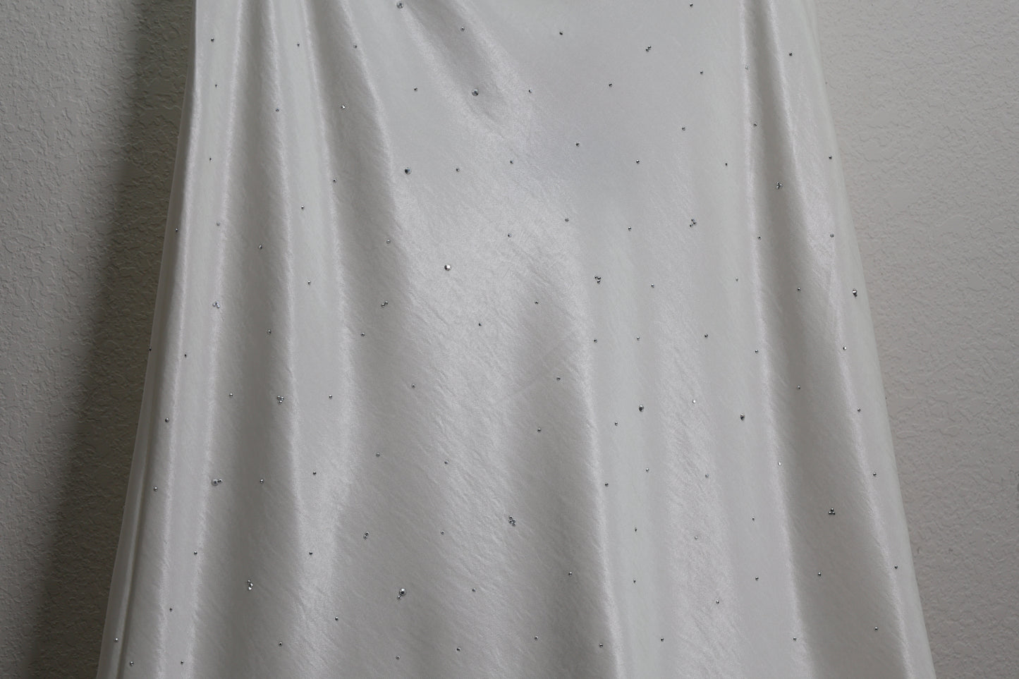 Main Strip - Satin Maxi Skirt With All Over Rhinestone