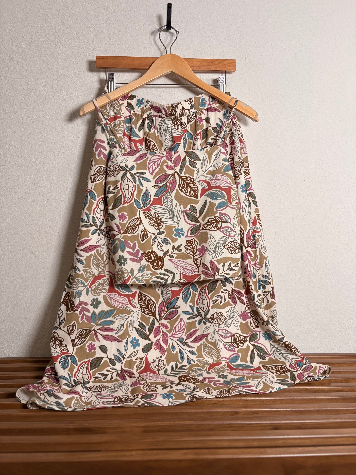 LE LIS Abstract wait band maxi skirt