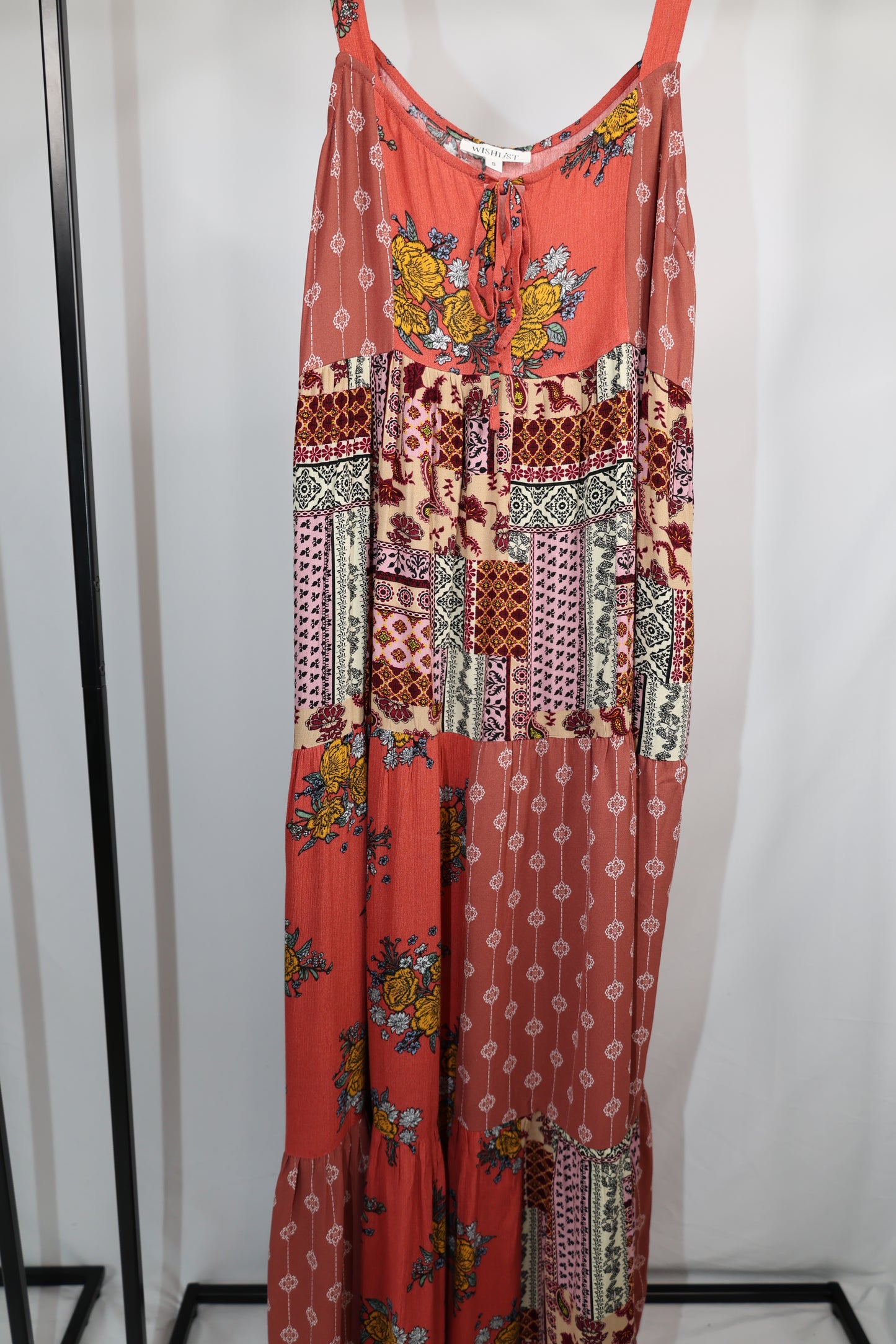 Wishlist - Multicolor Patchwork Tiered Maxi Dress