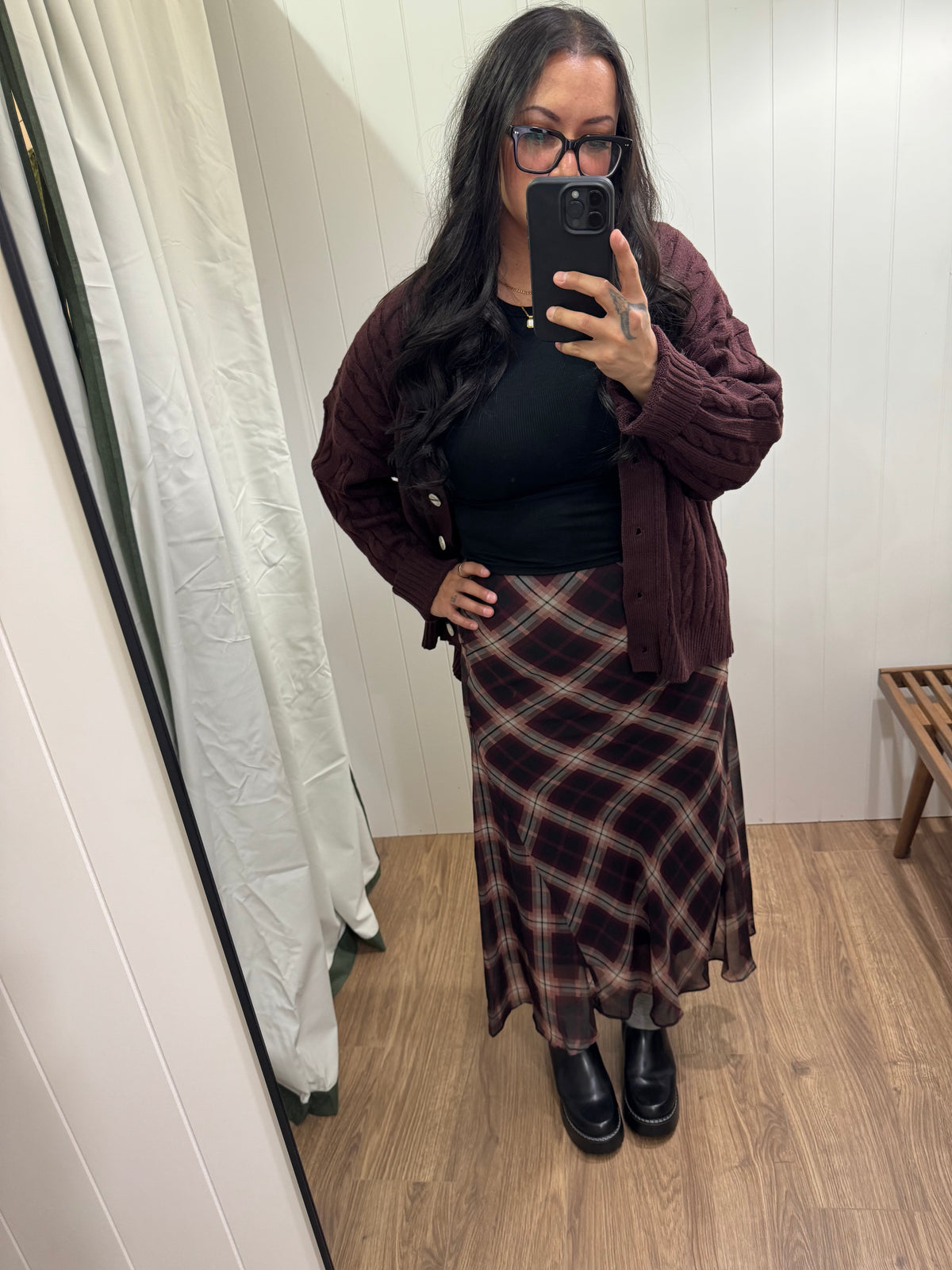 When Can I See You woven midi skirt