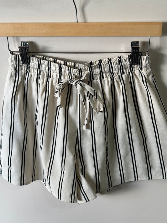 Miou Muse - Striped Elastic Waistband Shorts