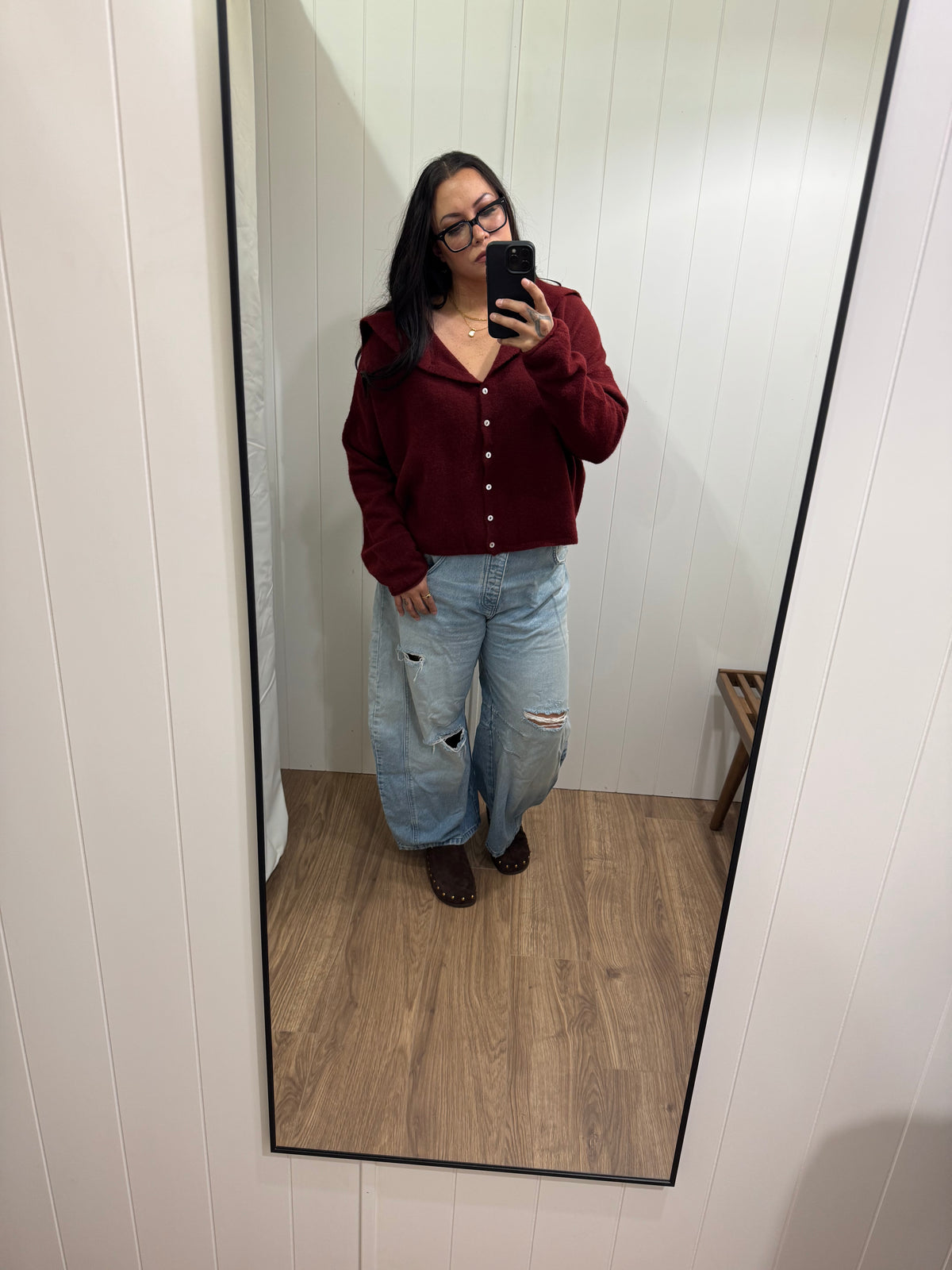 Let's Go Wolves sailor collar piper cardigan
