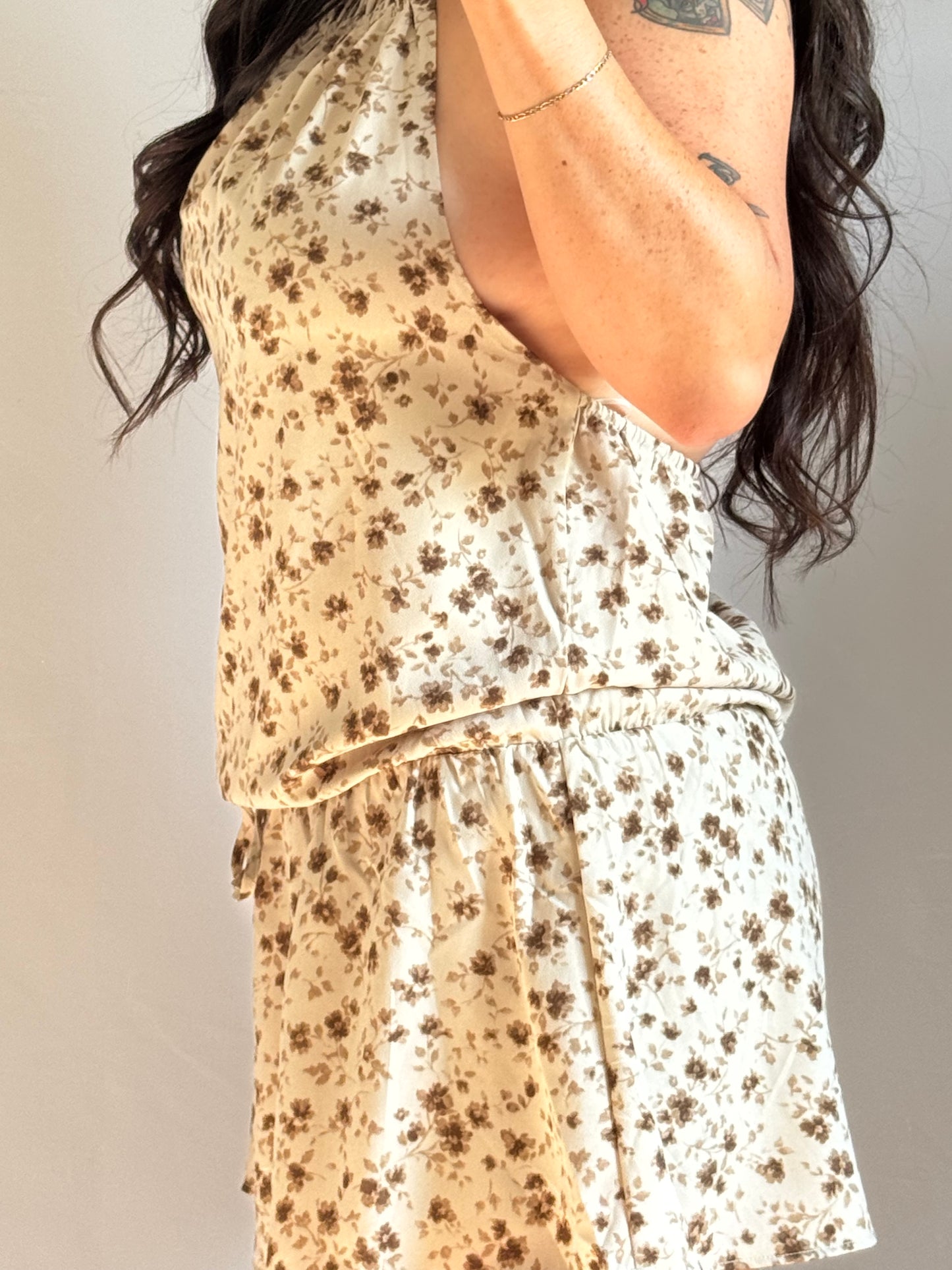 Brunch Anyone Halter neck drop waist mini dress