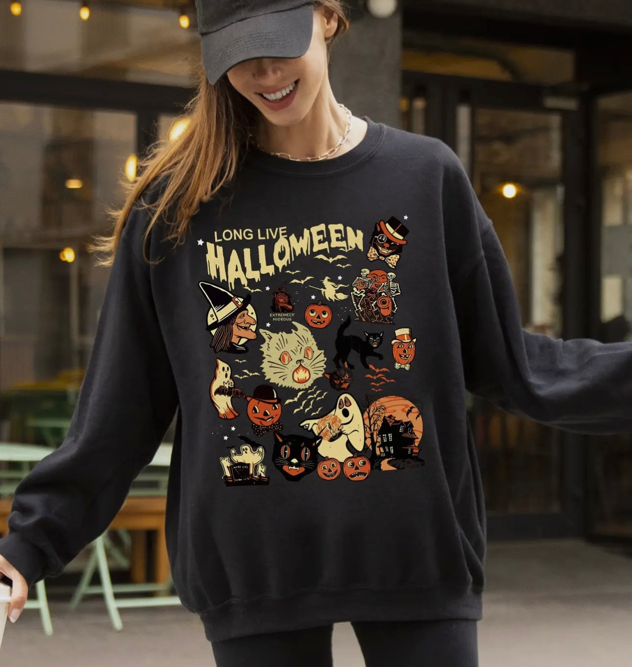 Long live Halloween 🎃 graphic crewneck sweatshirt