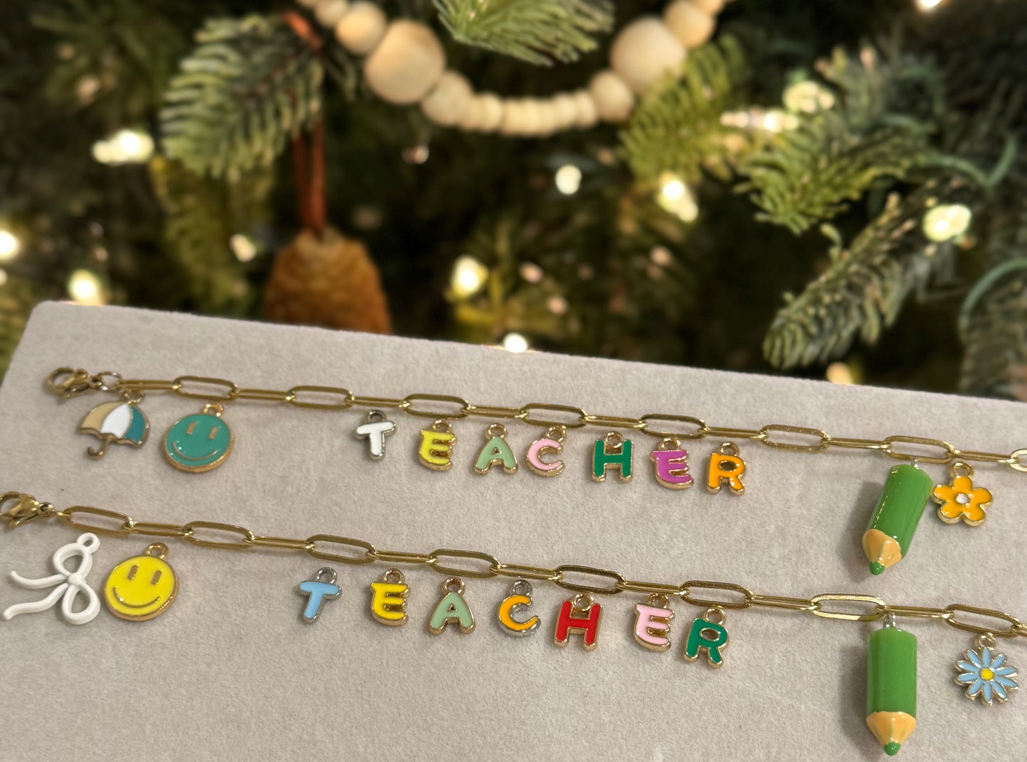 Teacher charm bracelet