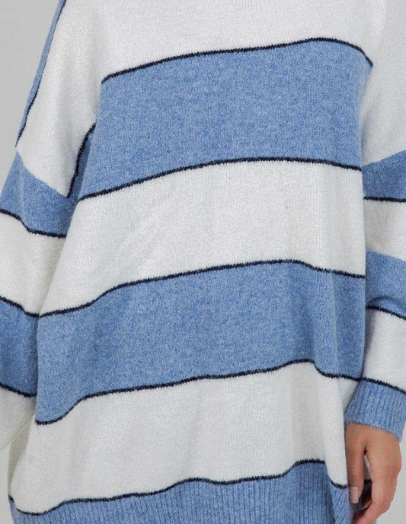 Dreamers by Debut Blue and White Striped Sweater