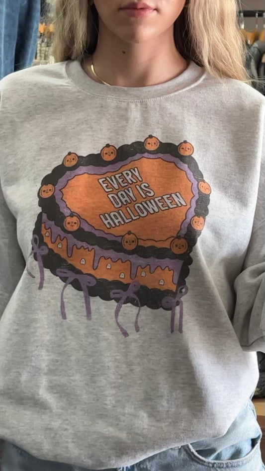 WKNDER - Every Day is Halloween Cake Graphic Sweatshirt