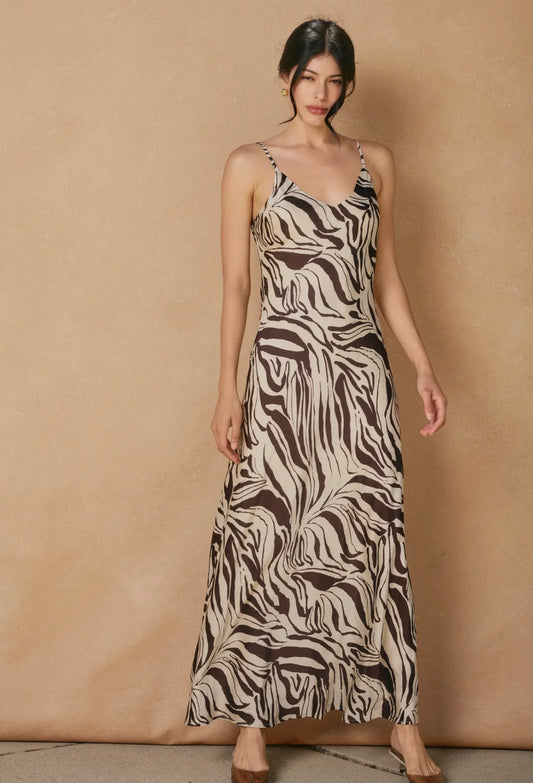 Dress Forum sleeveless woven marble maxi dress