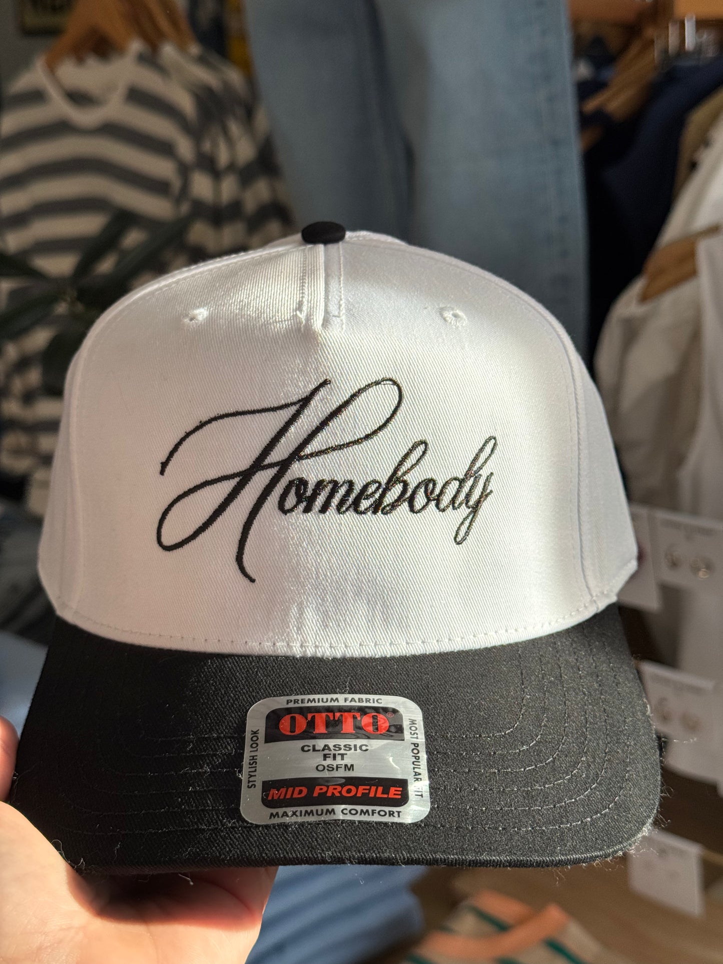 Ruby Moon - Homebody-Embroidered Trucker- Blk/White Hat