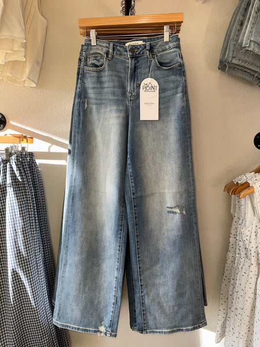 Hidden Jeans - Nori Medium Wash High Rise Wide Leg