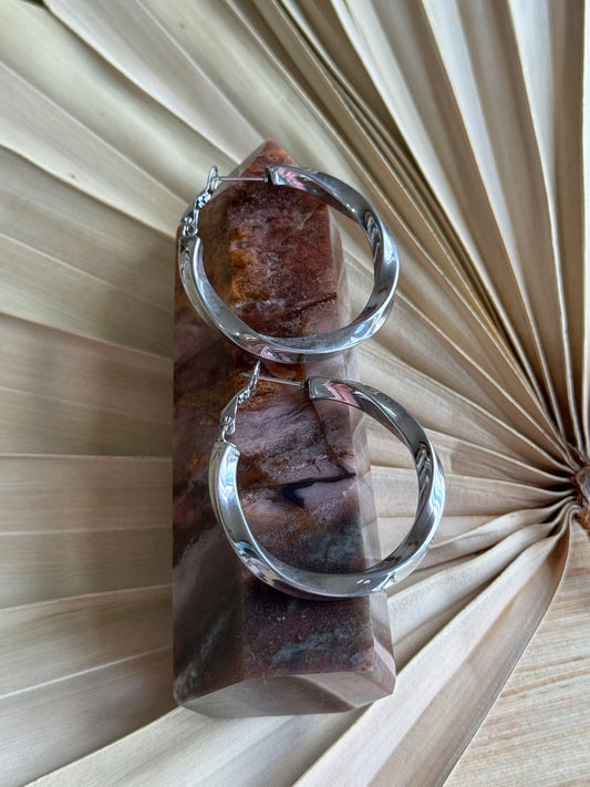 STAINLESS STEEL EARRING SWIRL