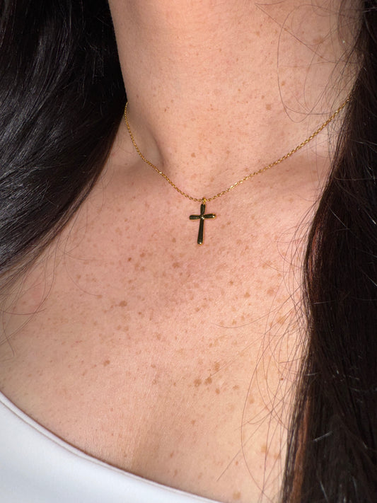 Fame Accessories - Gold Dipped Cross Pendant Necklace