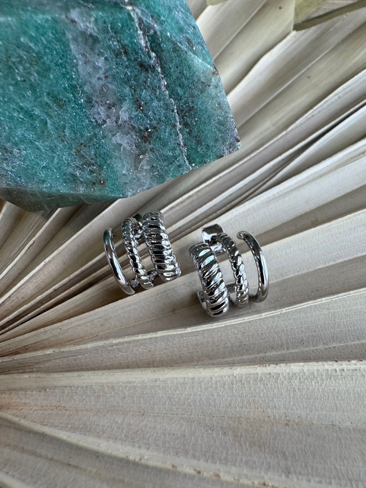 Fame Accessories - Wide Layered Mini Hoop Earrings