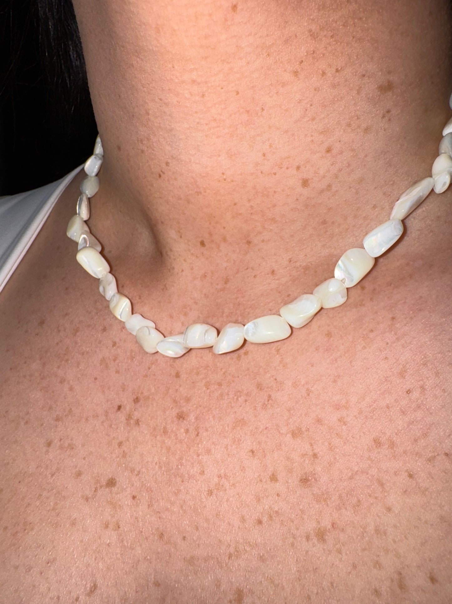 JOSSLYN by wall to wall - Iridescent Mother-of-Pearl Shell Nugget Necklaces
