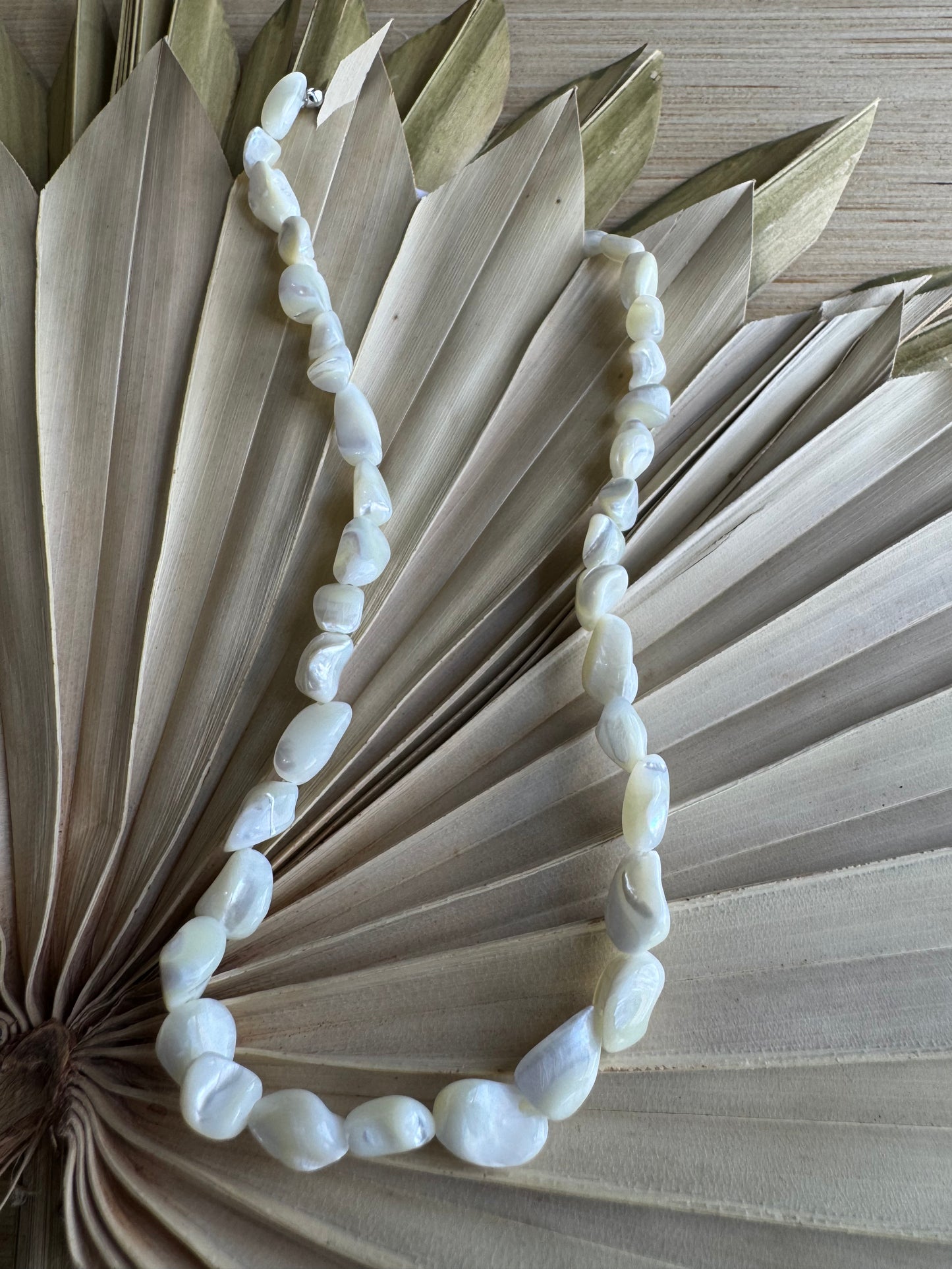 JOSSLYN by wall to wall - Iridescent Mother-of-Pearl Shell Nugget Necklaces
