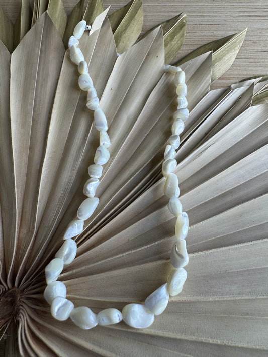 JOSSLYN by wall to wall - Iridescent Mother-of-Pearl Shell Nugget Necklaces