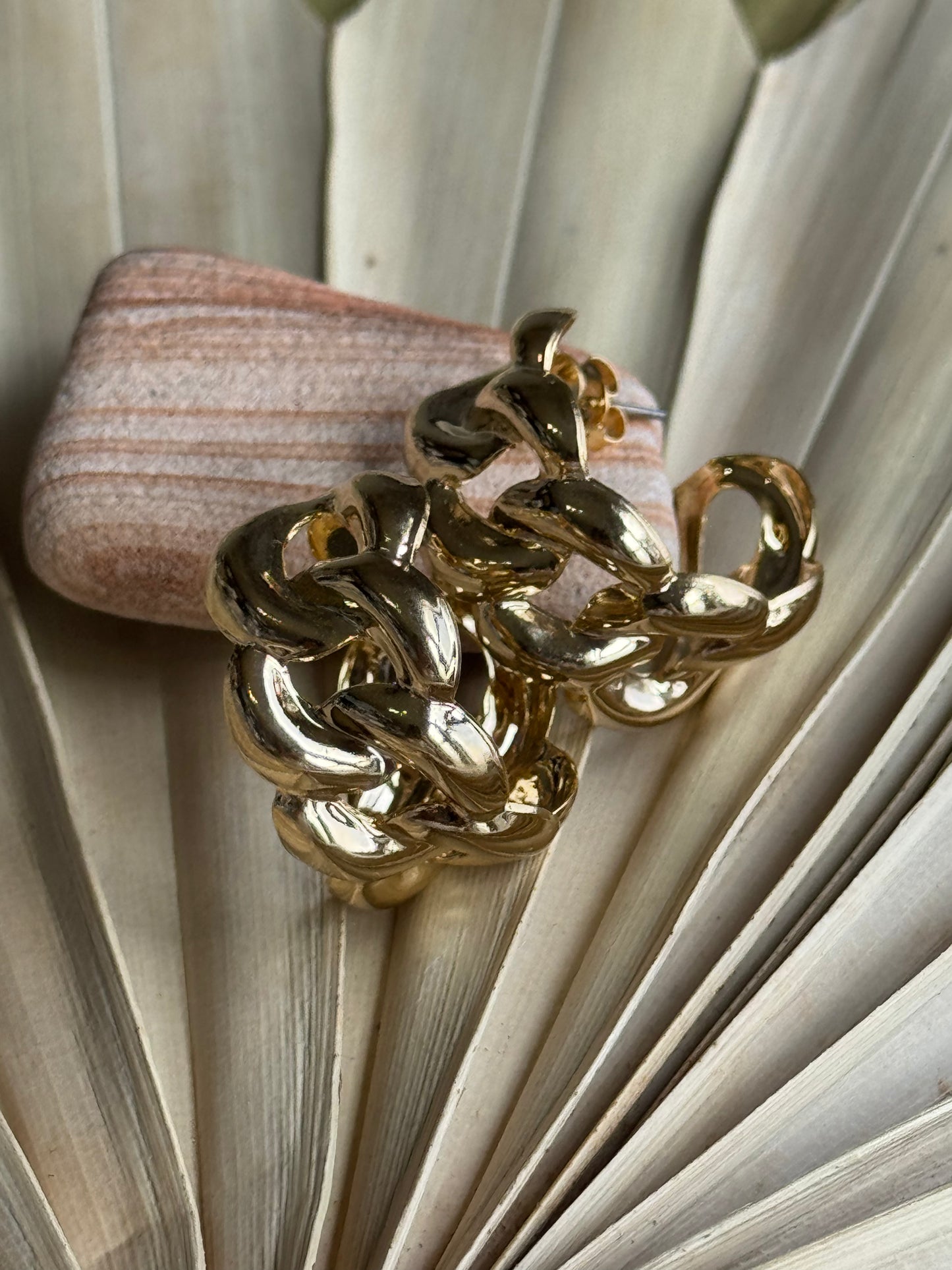 Amano Studio - Vintage Chain Link Hoop Earrings