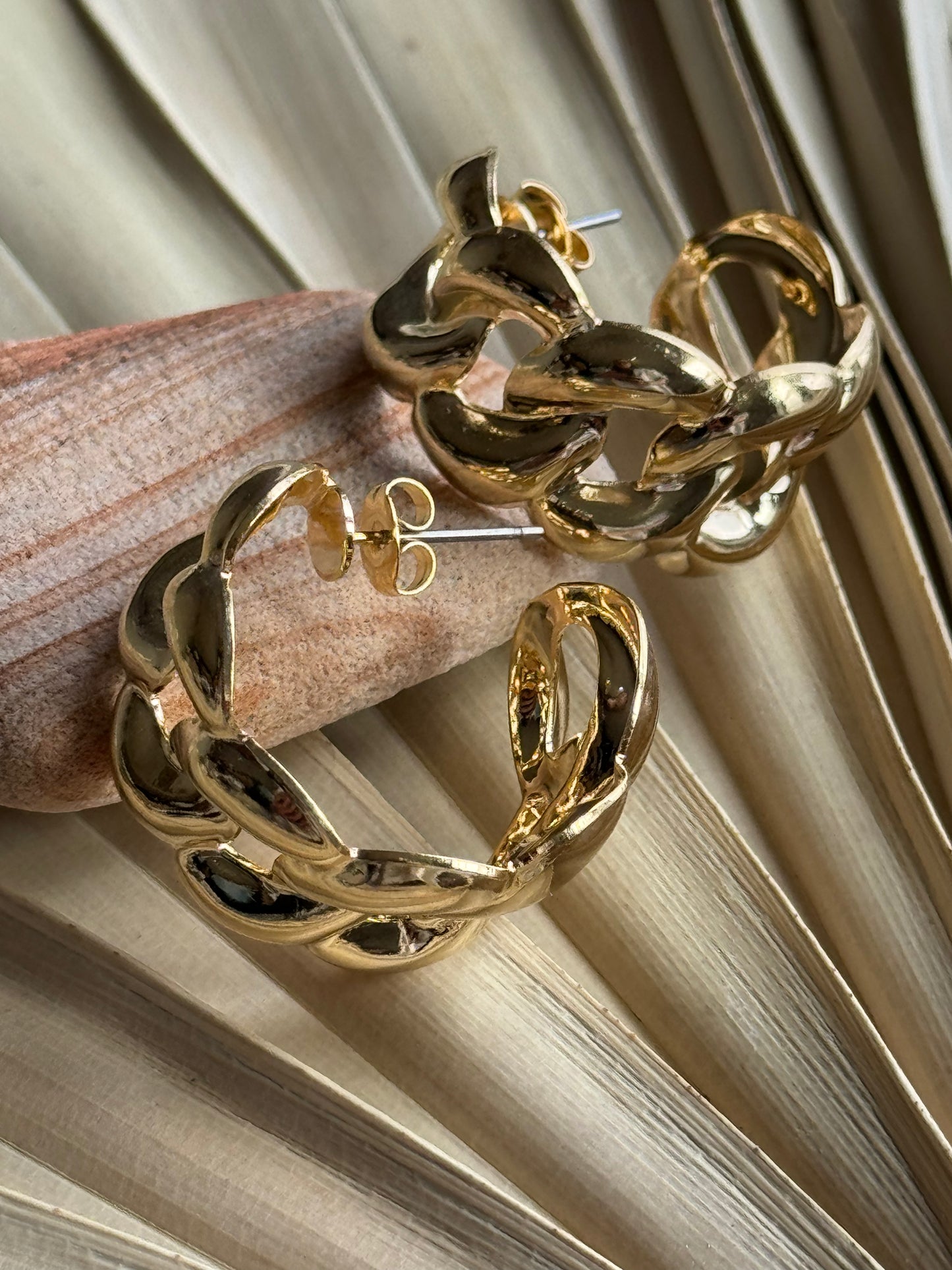 Amano Studio - Vintage Chain Link Hoop Earrings