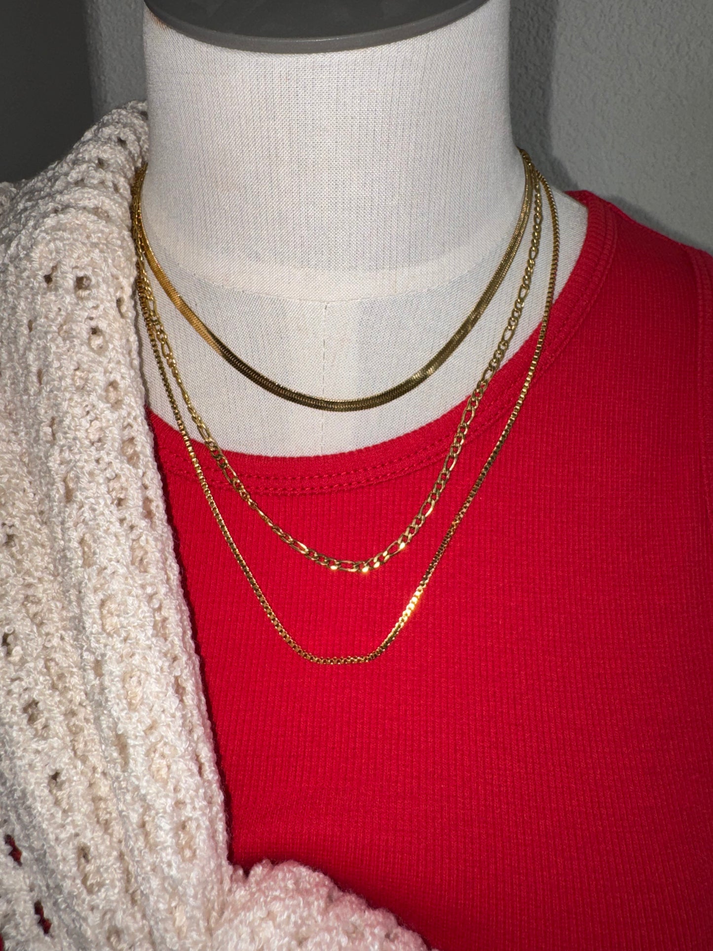 Namaste Jewelry - Shaylene Three Layer Necklace- Gold