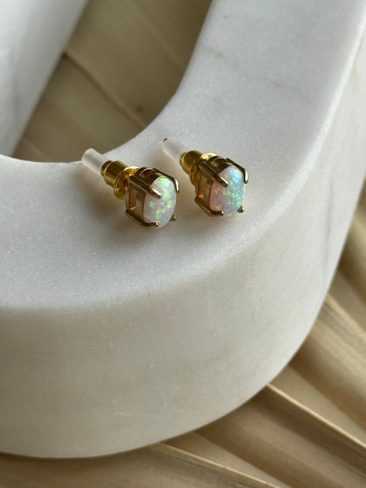 Sessori - Stainless Mini Opal Stud Earrings