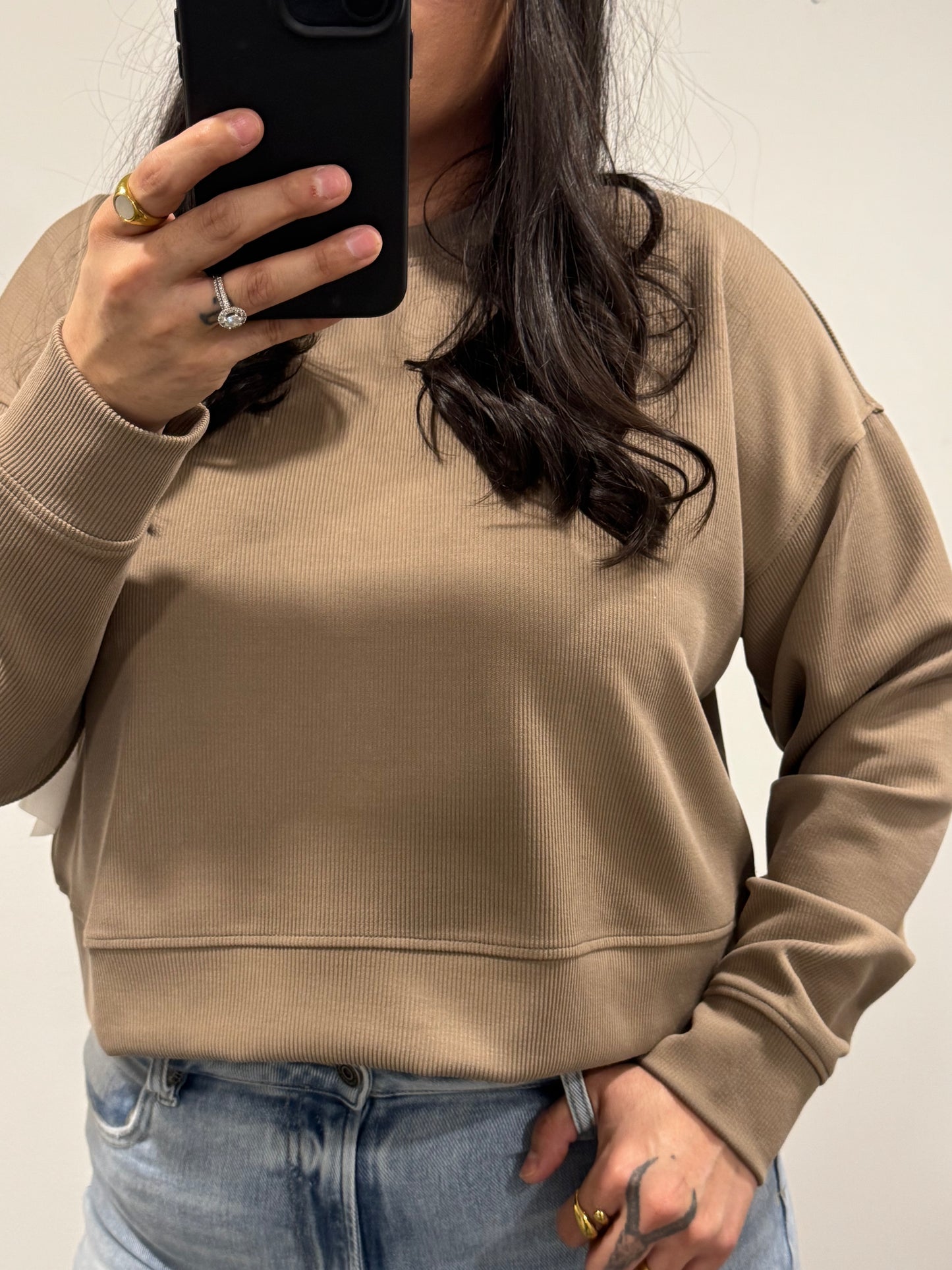 Mono B - Luxe Sand Wash Rib Sweater
