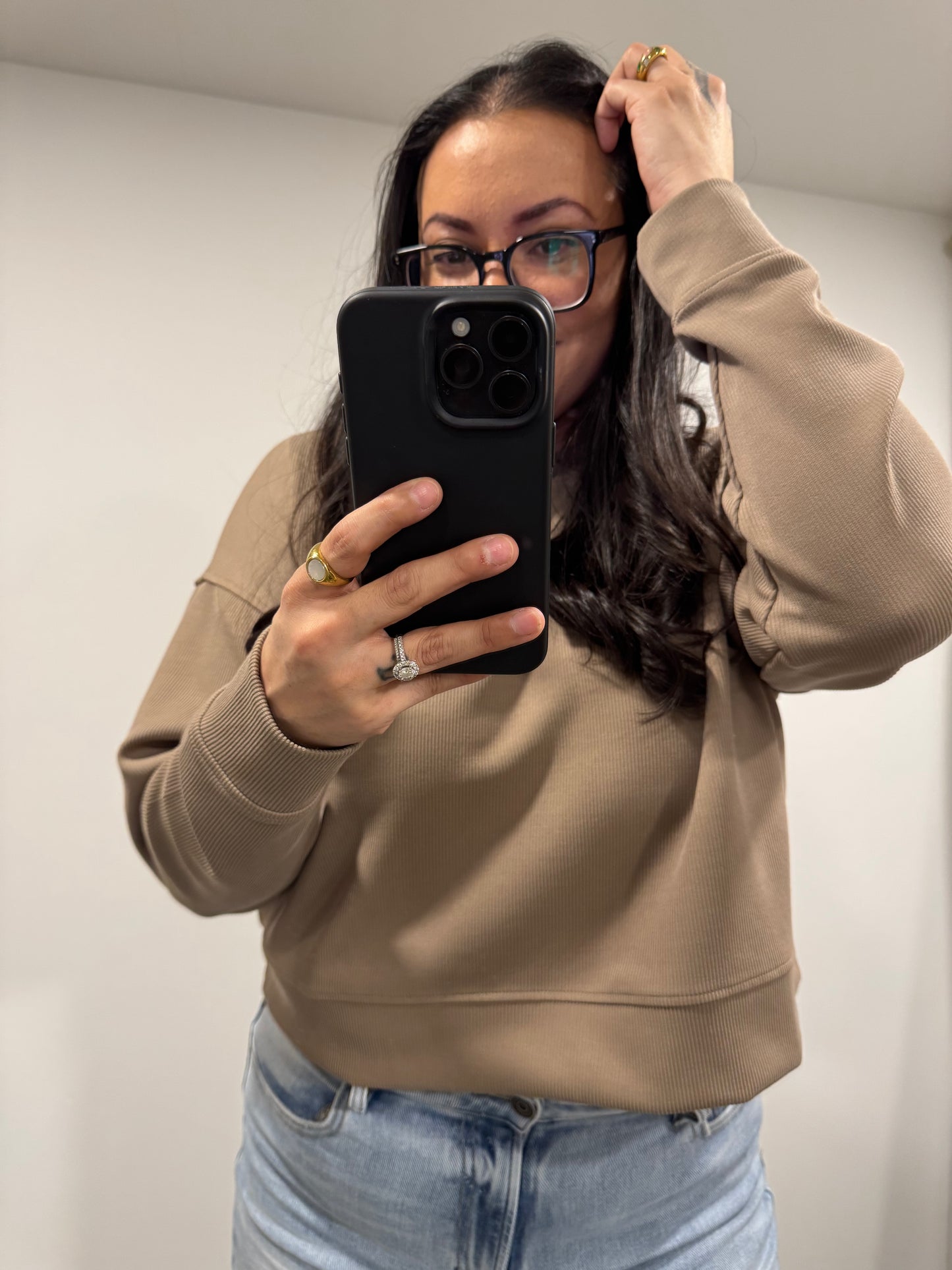 Mono B - Luxe Sand Wash Rib Sweater
