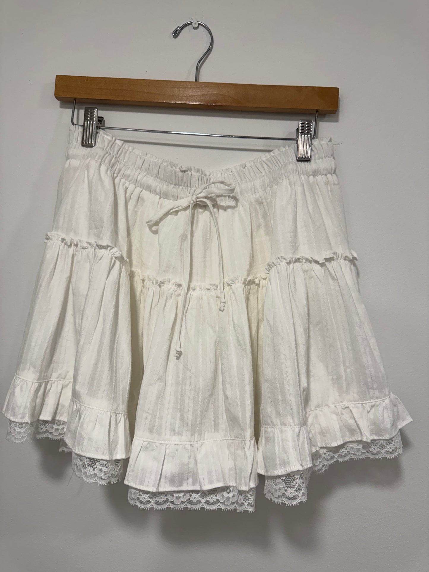 By Together - Woven Cotton Tiered Flare Mini Skirt