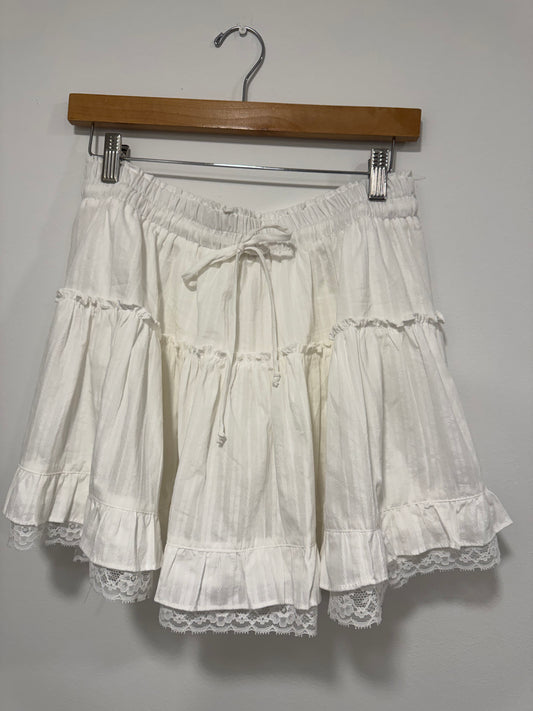 By Together - Woven Cotton Tiered Flare Mini Skirt