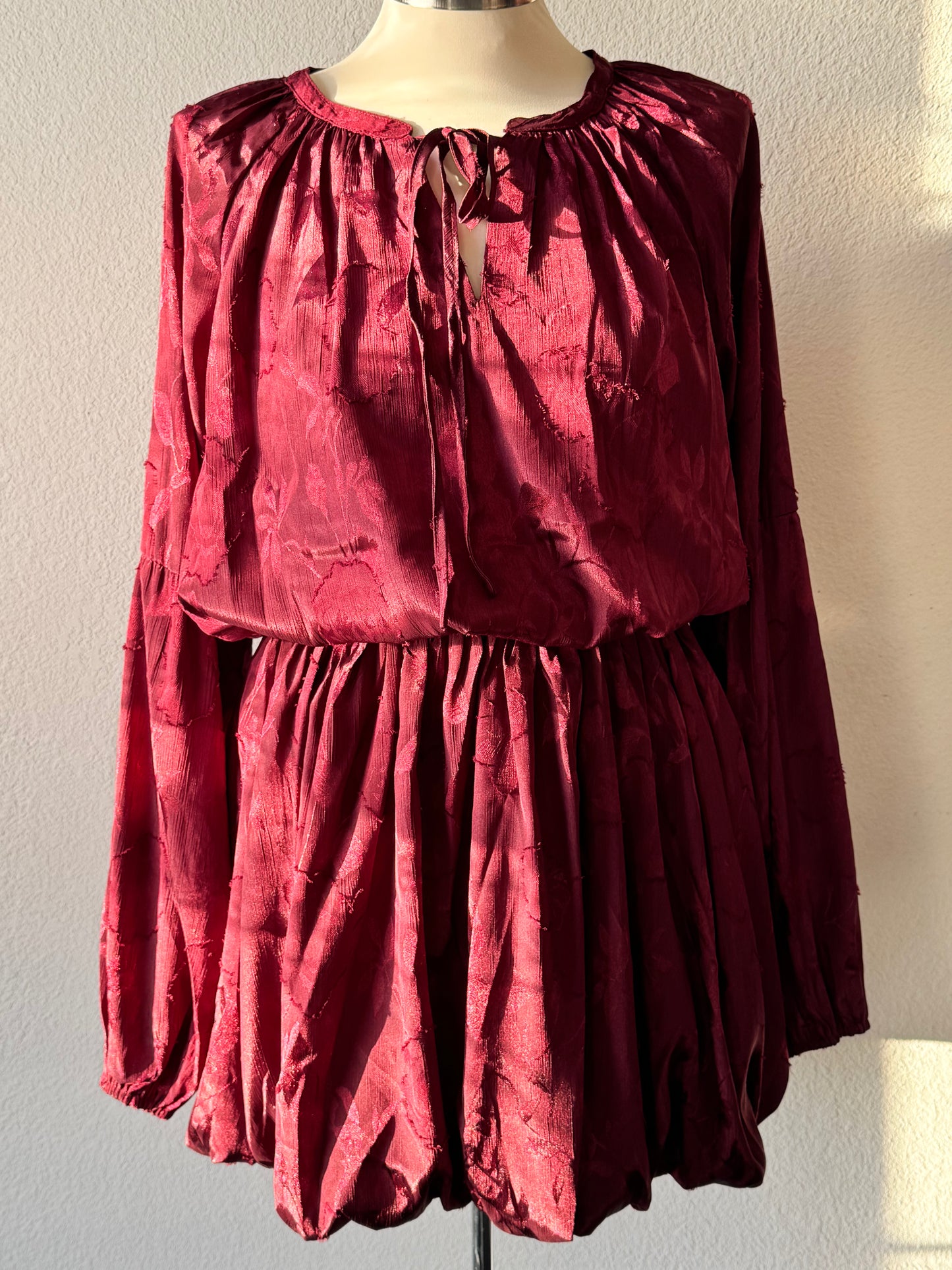 Sunday Edition Long Sleeve Peasant Mini Dress