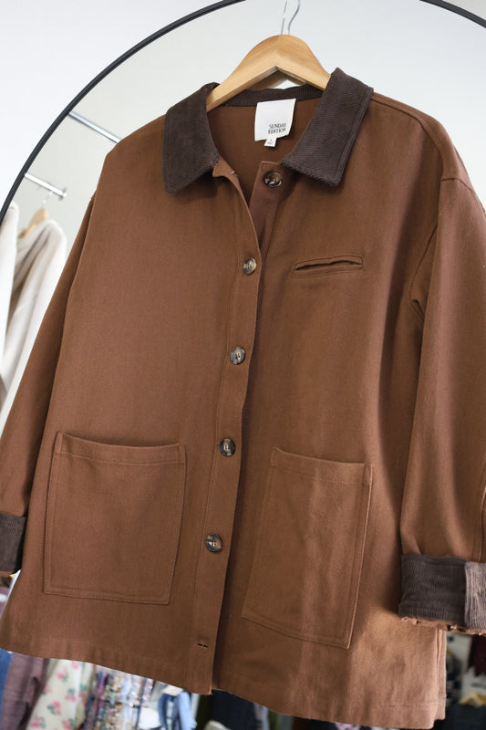Sunday Edition brown barn lightweight coat
