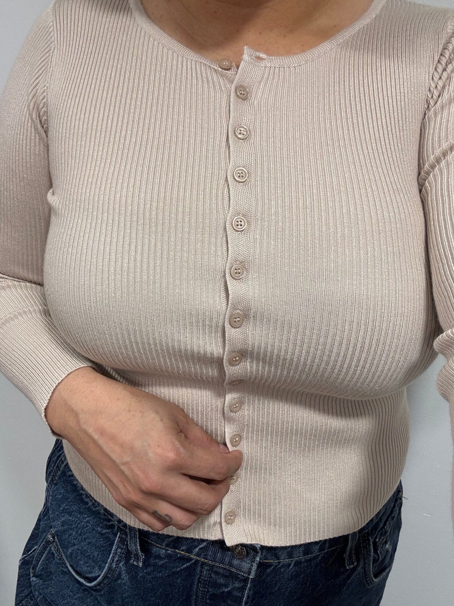 Be Cool - RIBBED BUTTON UP CARDIGAN