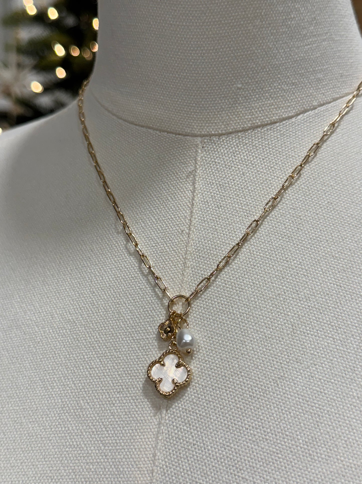 Charm cluster necklace