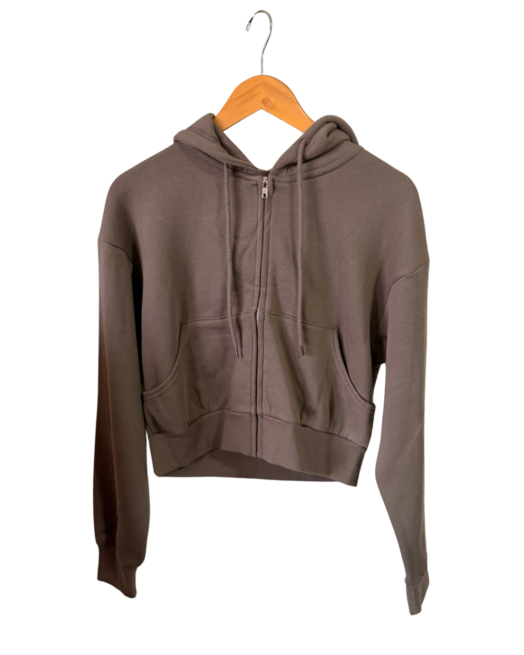 Reflex basic fleece crop full zip up hoodie