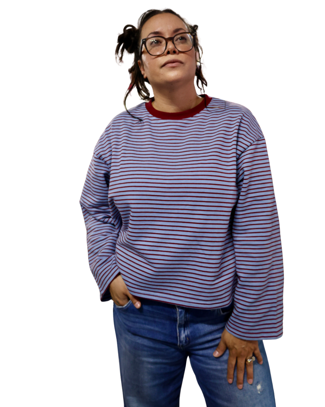 Sunday Edition long sleeve crew neck stripe top