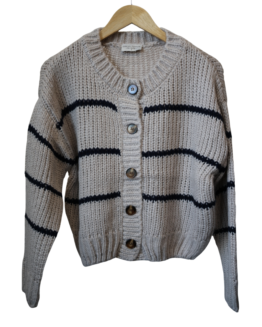 Dress Forum Navy stripe knit cardigan