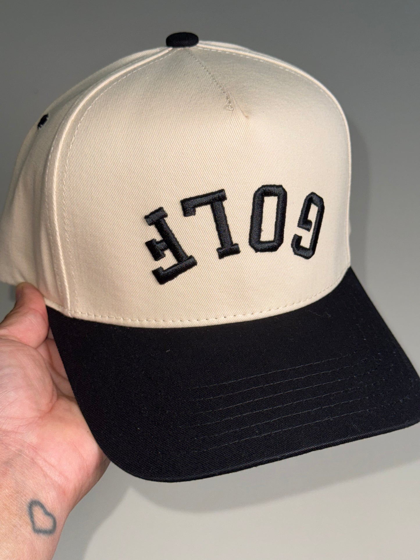C.C GOLF Letter Embroidered on Two Tone Trucker Hat