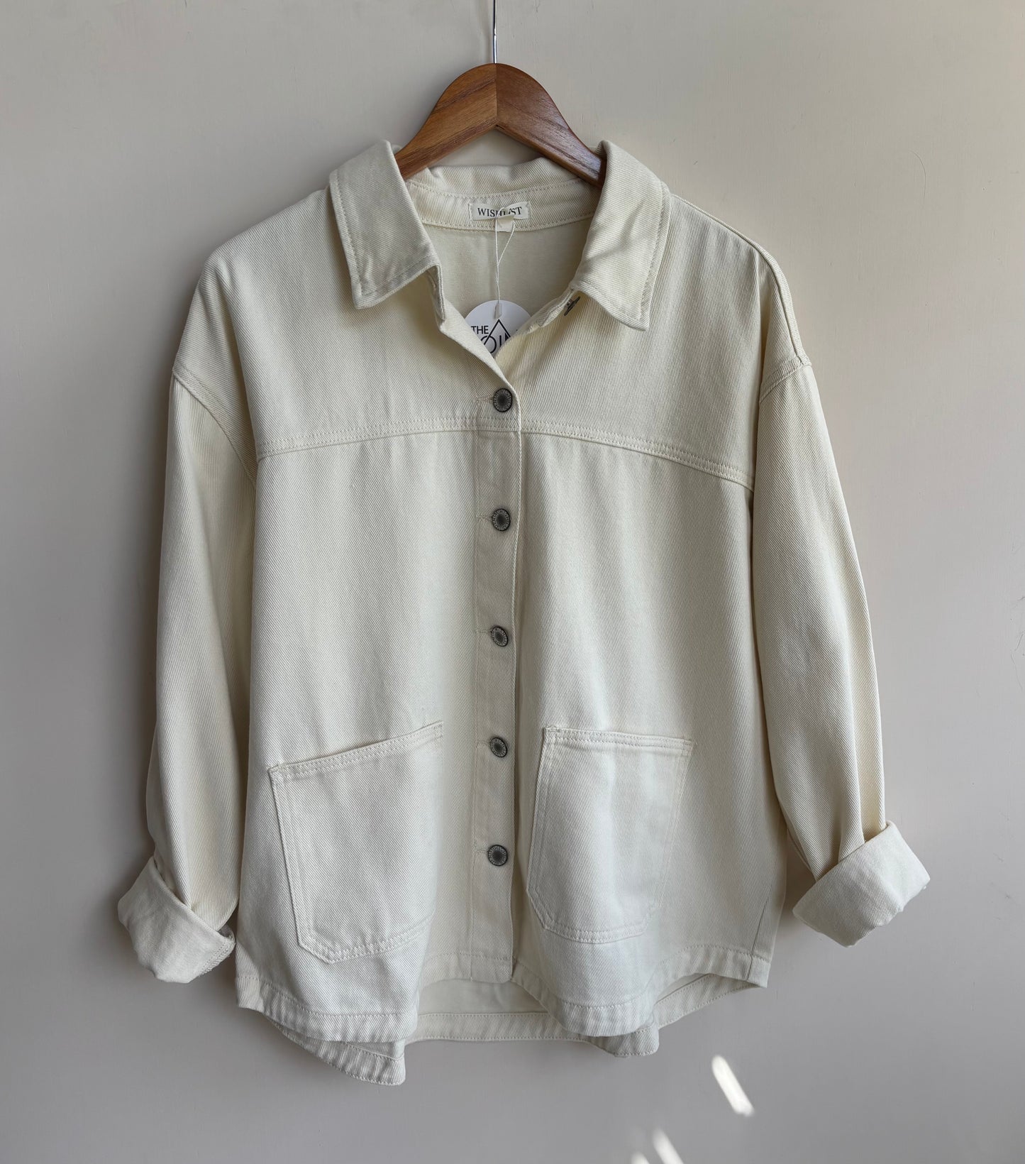 Wishlist - Cream Soft Structured Shacket w/ Pockets