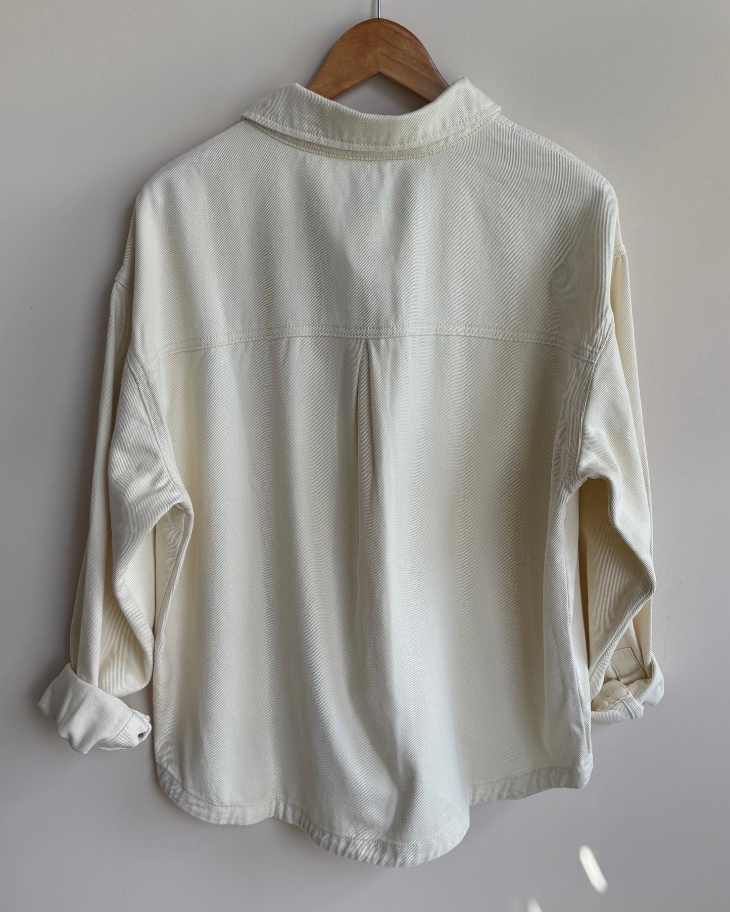 Wishlist - Cream Soft Structured Shacket w/ Pockets
