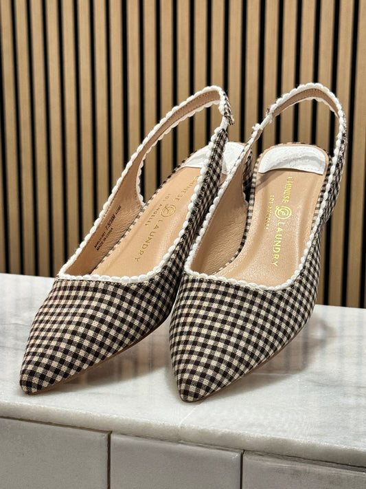 Women’s Checker flat pointed toe kitten heels 