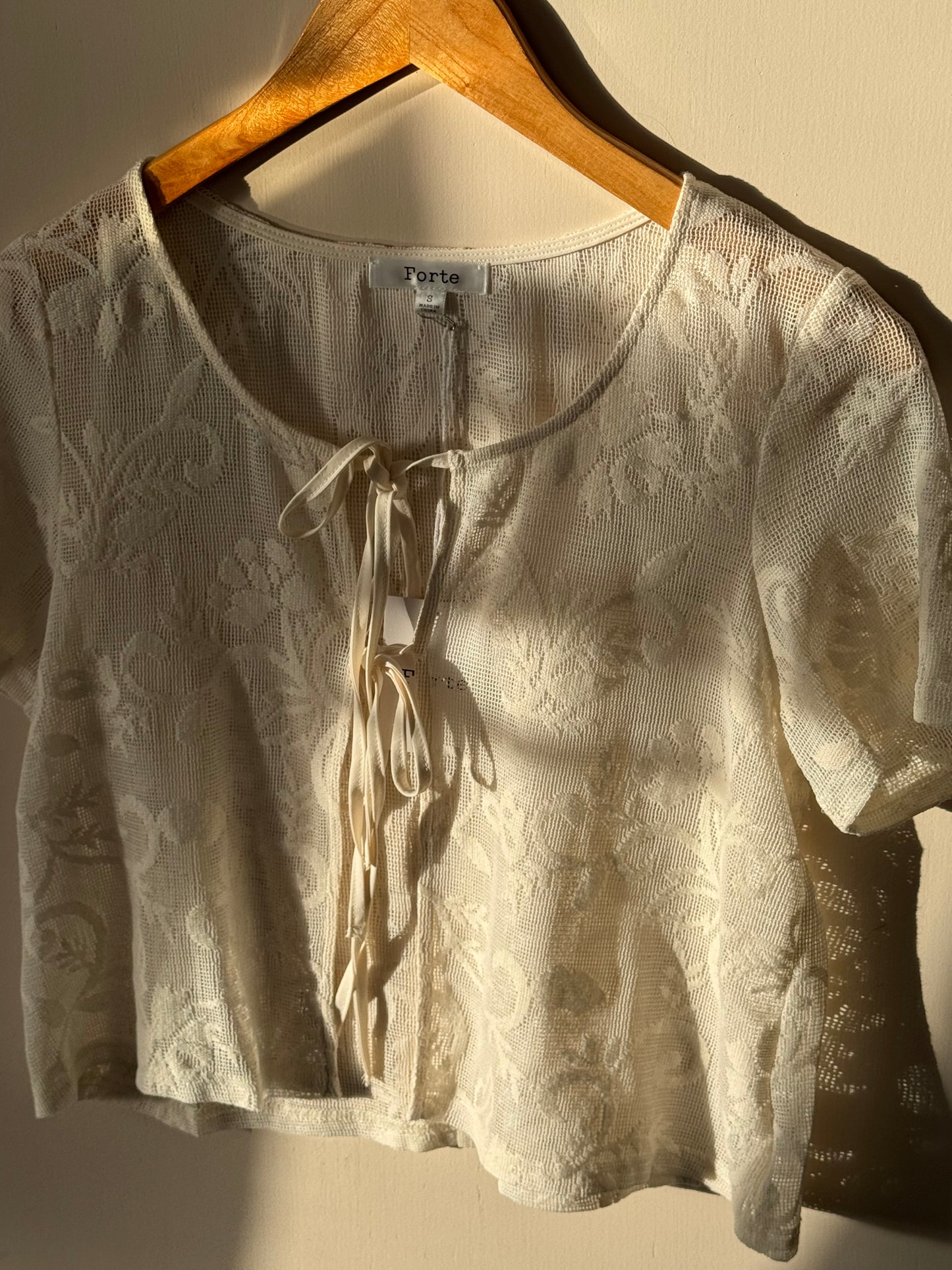 Forte by Listicle - Lacey Tie-front Top