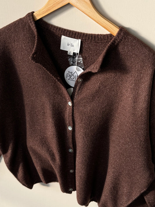 Le Lis - Long Sleeve Crewneck Sweater Cardigan