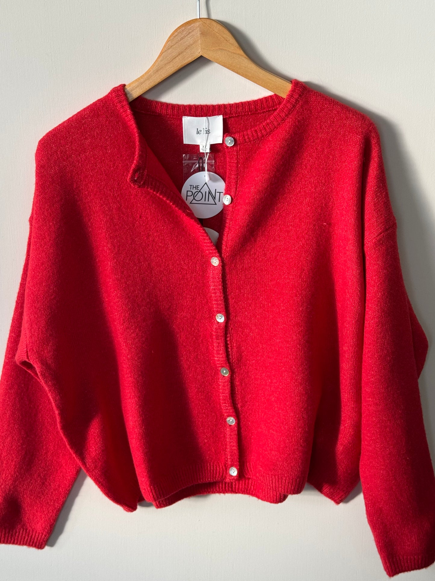 Le Lis - Long Sleeve Crewneck Sweater Cardigan