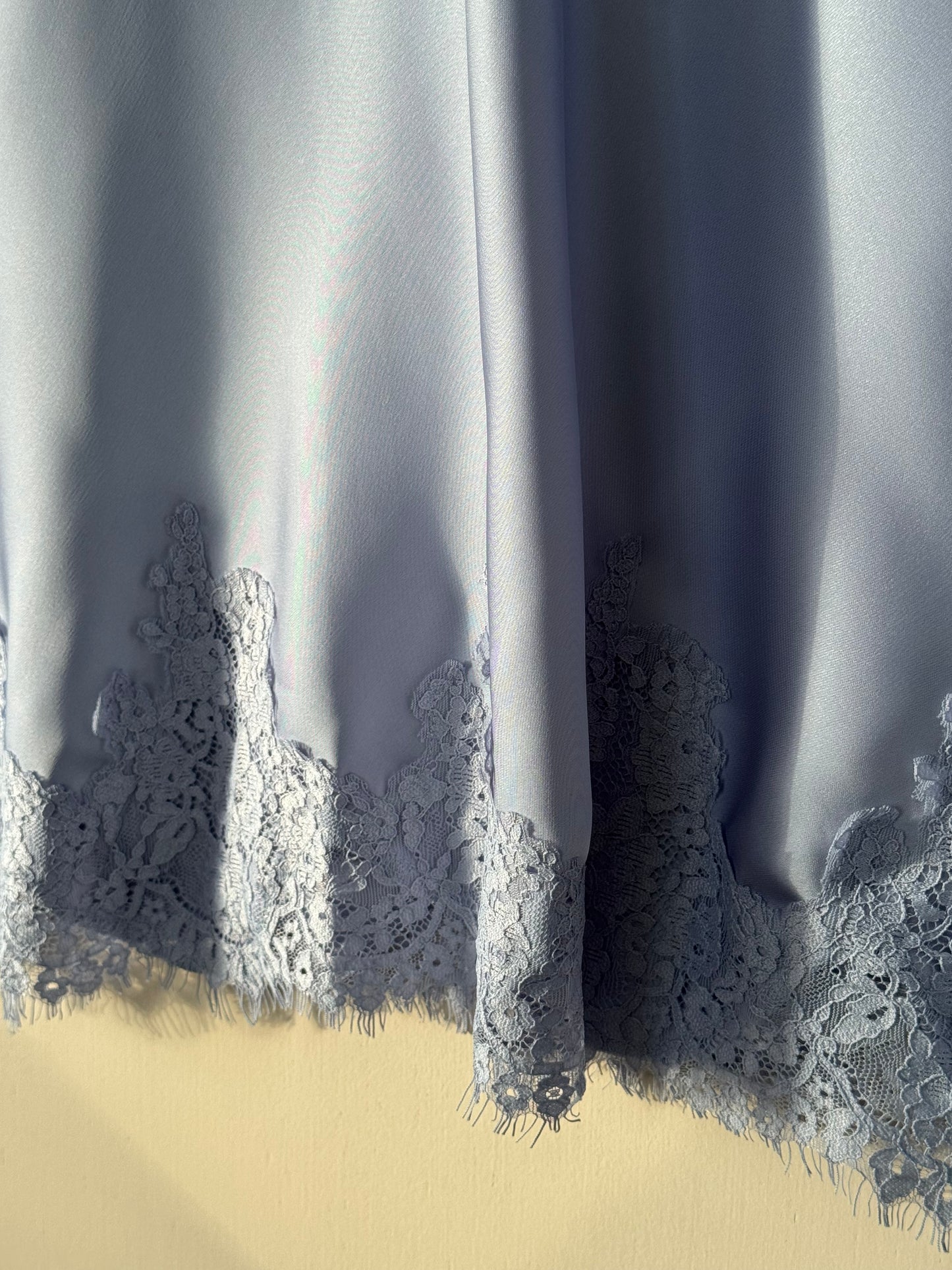 Le Lis - Baby Blue Lace Trim Mini Skirt