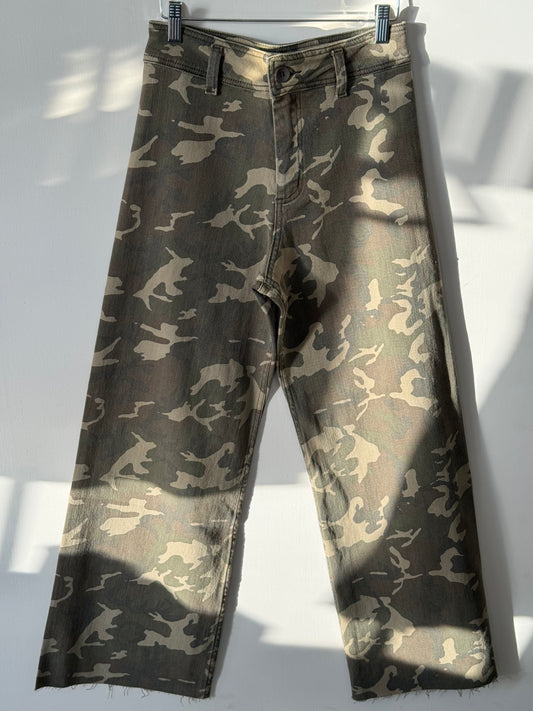 Miou Muse - Camo Print Stretch Pants 98% Cotton