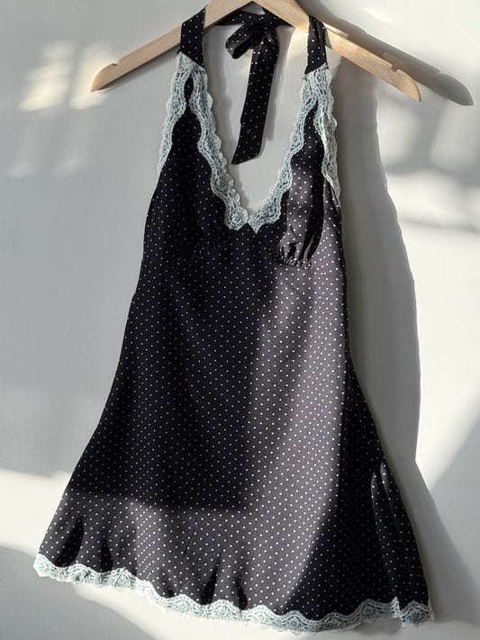 TicToc - Cherrie Polka-Dot Halter-neck Mini Dress