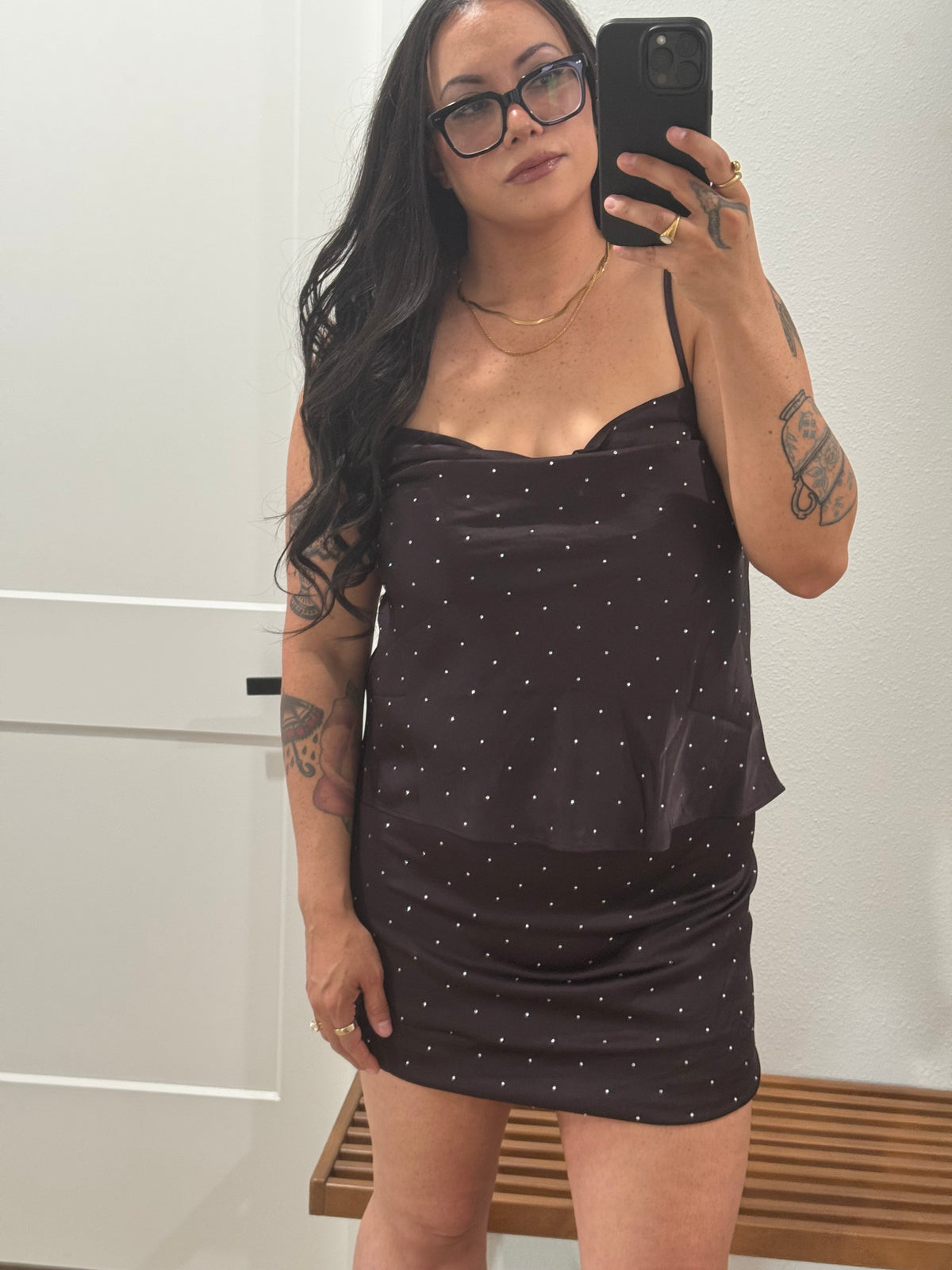 Dream Gurl rhinestone cami satin tank