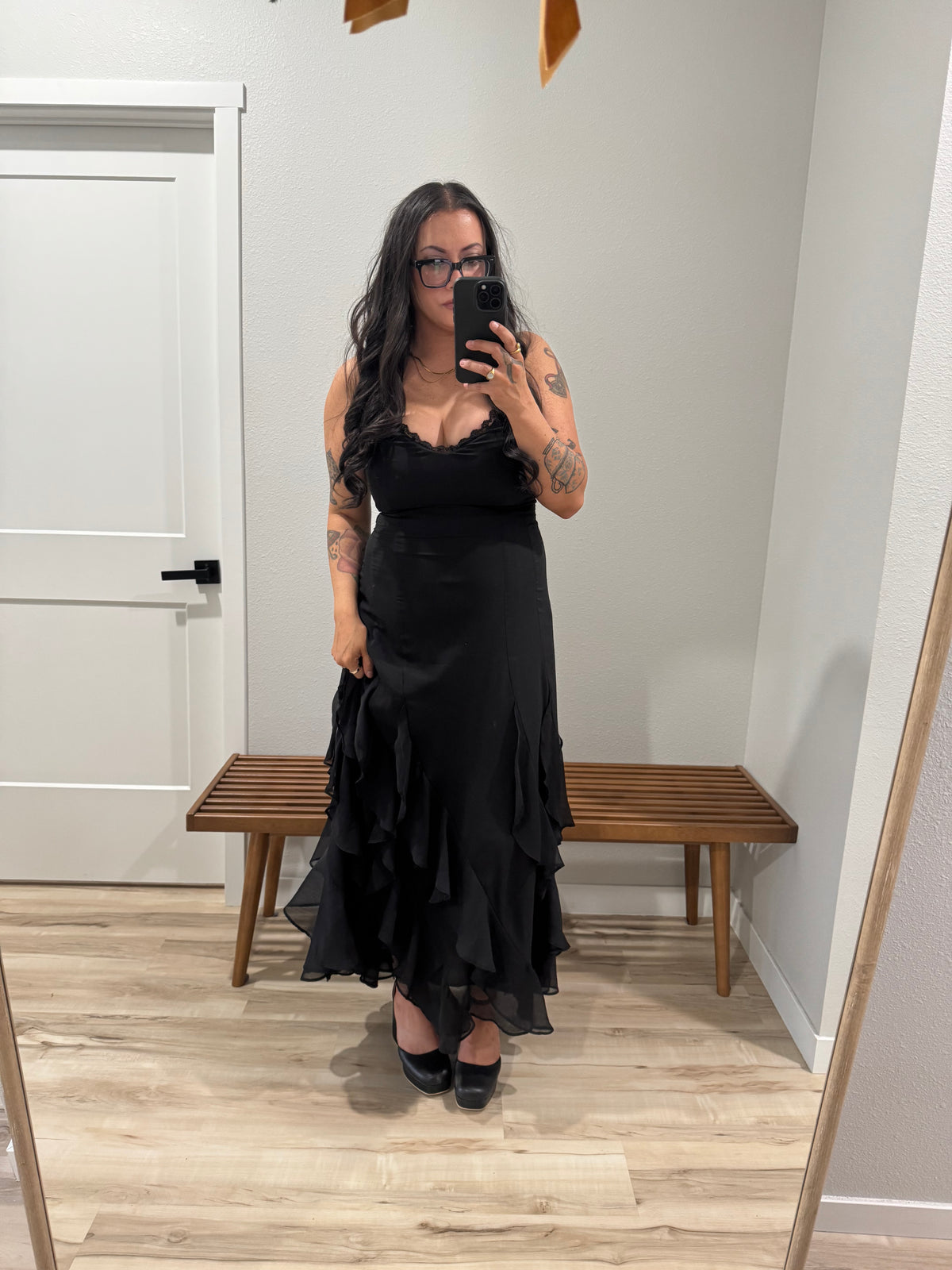 She Stole The Spotlight maxi ruffle hem dress